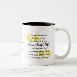 Tasse 2 Couleurs VIE ABONDANTE Affirmation chrétienne positive