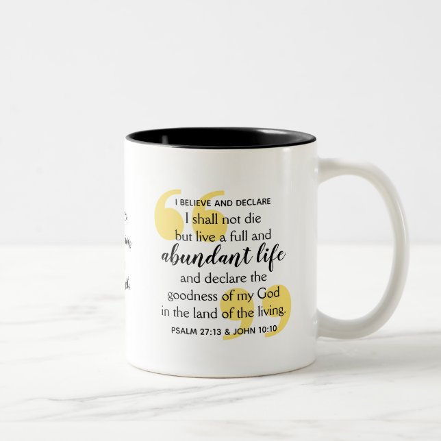 Tasse 2 Couleurs VIE ABONDANTE Affirmation chrétienne positive (Droit)