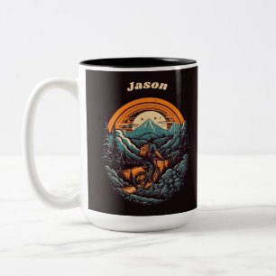Tasse 2 Couleurs Vie cyclable, personnalisable rétro