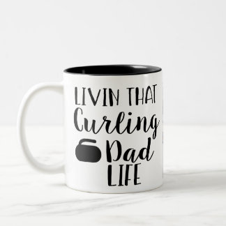 Tasse 2 Couleurs Vie de papa curling personnalisée Photo