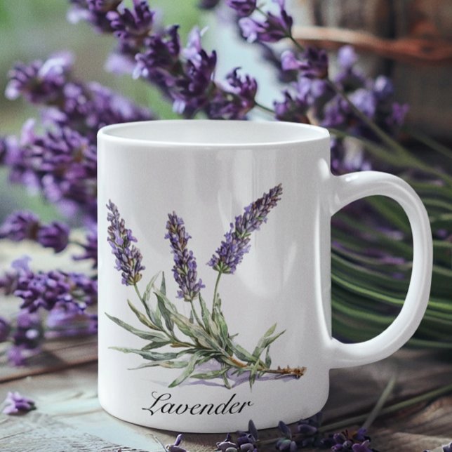 Tasse 2 Couleurs Vie de plantes : Lavande, personnalisable (Créateur téléchargé)