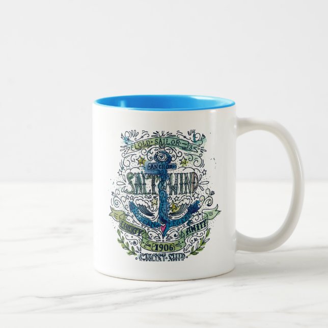 Tasse 2 Couleurs Vieille affiche d'Ancre de marin (Droit)