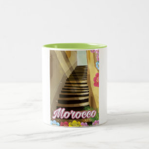 Tasse 2 Couleurs Vieille ville Maroc affiche de voyage