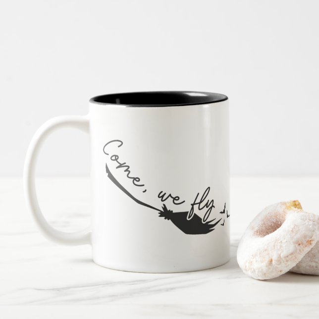 Tasse 2 Couleurs Viens, on vole (Avec donut)