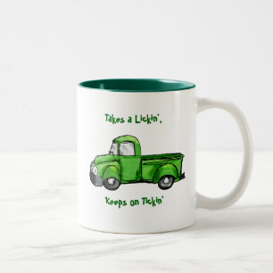 Tasse 2 Couleurs Vieux camion pick-up vert
