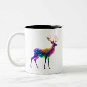 Tasse 2 Couleurs Vif Art Néon de Cerf Lumineux Mignon