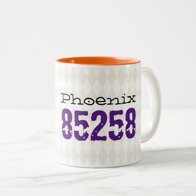 Tasse 2 Couleurs Ville Code postal Déménagement Nouveau Motif Harle (Devant droit)
