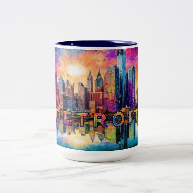 Tasse 2 Couleurs Ville de Detroit (Centre)