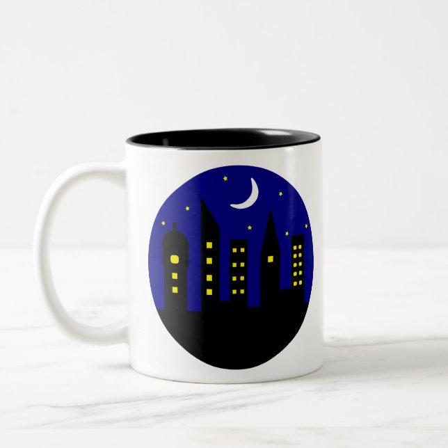 Tasse 2 Couleurs ville la nuit (Gauche)