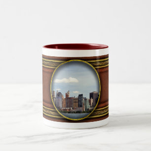 Tasse 2 Couleurs Ville - New York - La skyline de New York depuis 2