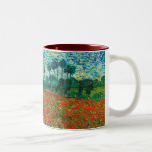 Tasse 2 Couleurs Vincent Van Gogh Poppy Field Floral Art Vintage