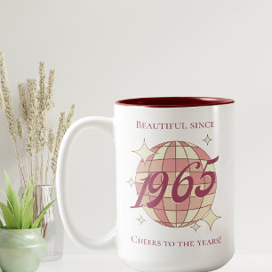 Tasse 2 Couleurs Vintage 1965 60e anniversaire rétro violet