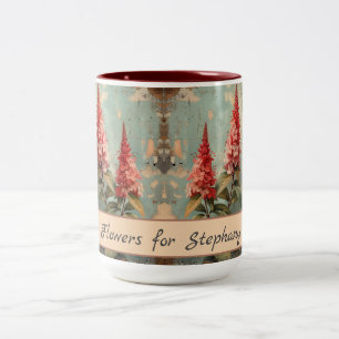 Tasse 2 Couleurs Vintage Astilbe Fleurs Rétro Rustique Aquarelle
