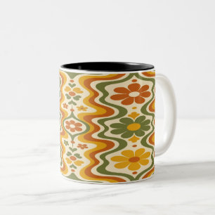 Tasse 2 Couleurs Vintage Boho Ceramic Cup Print with Orange