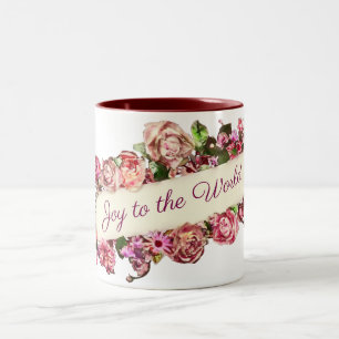 Tasse 2 Couleurs Vintage Féminin Fleurs Personnalisable Joie Pour L