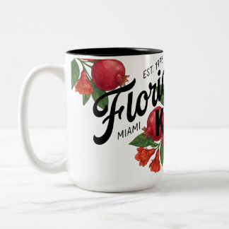 Tasse 2 Couleurs Vintage Florida Pomegranate Miami Botanical Fruit 