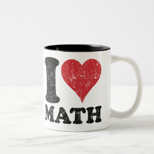 Tasse 2 Couleurs Vintage J'aime les maths