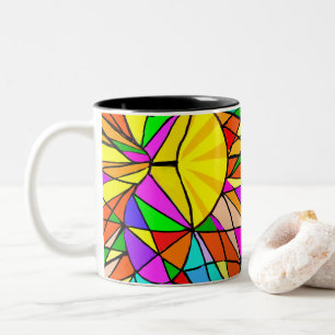 Tasse 2 Couleurs Vintage Multicolor 60s aime le design néon