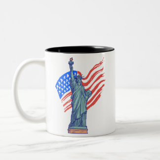 Tasse 2 Couleurs Vintage Patriotic 4th of July Design