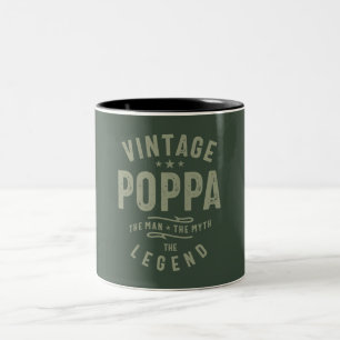 Tasse 2 Couleurs Vintage Poppa - L'Homme, Le Mythe, La Légende