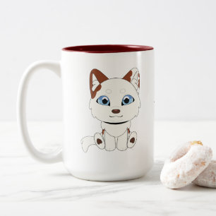 Tasse 2 Couleurs Viola Snow Dog Adorable Cartoon Cadeau pour Chien 