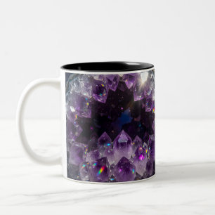 Tasse 2 Couleurs Violet d'améthyste vibrant Cristal Géode   Étincel