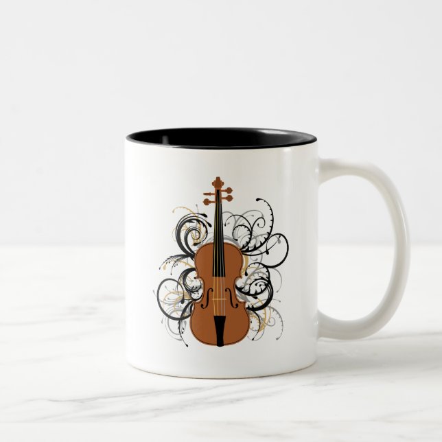 Tasse 2 Couleurs Violon avec perruques (Droit)
