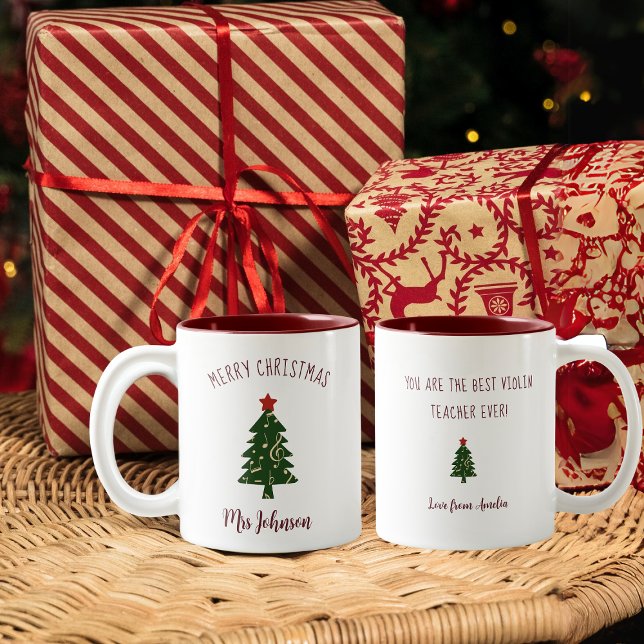 Tasse 2 Couleurs Violon Enseignant Personnalisable Musique Arbre de (Créateur téléchargé)
