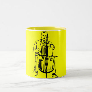 Tasse 2 Couleurs Violoncelle plays ruisseau