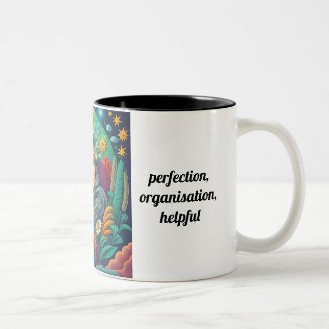 Tasse 2 Couleurs Virgo - Zodiac Art (Droit)