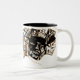 Tasse 2 Couleurs visage de ligne blanc