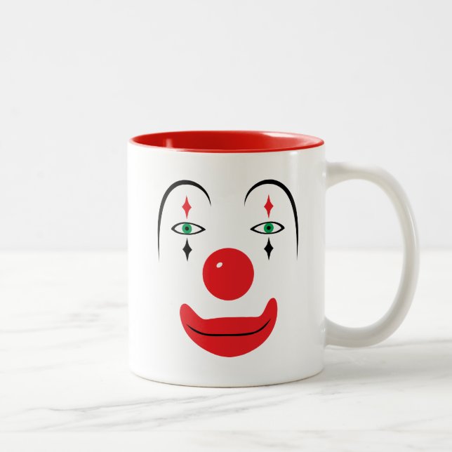 Tasse 2 Couleurs Visage heureux de clown (Droit)