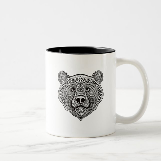 Tasse 2 Couleurs Visage inspiré d'ours (Droit)
