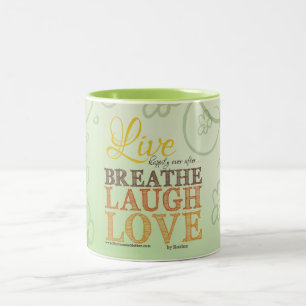 Tasse 2 Couleurs Vivez Heureusement Jamais Après Respirer Laugh Lov