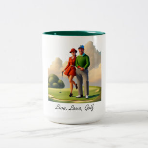Tasse 2 Couleurs Vivre, Amour, Golf