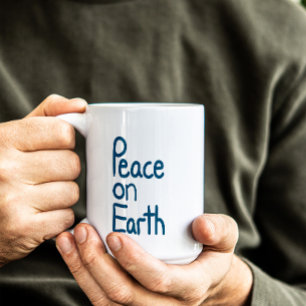 Tasse 2 Couleurs Vœux de paix sur terre écrits à la main