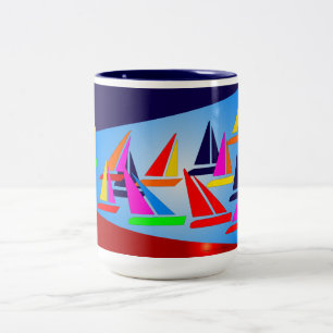 Tasse 2 Couleurs Voiliers dans la chambre
