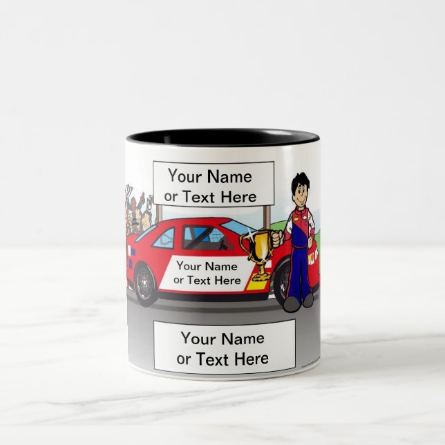 Tasse 2 Couleurs Voiture de course personnalisée, Voiture Stock - H (Centre)