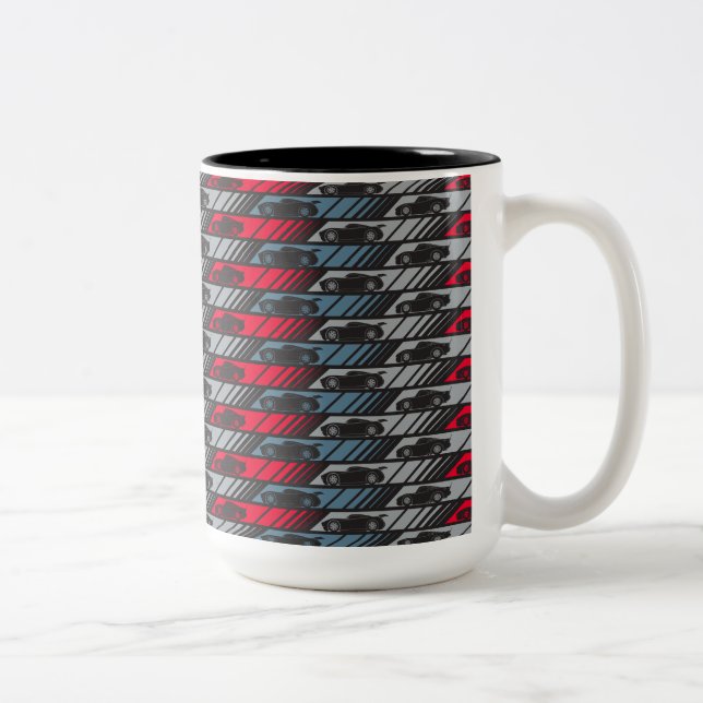Tasse 2 Couleurs Voitures 3 | Motif de vitesse avant (Droit)