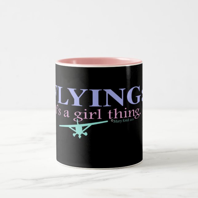 Tasse 2 Couleurs "VOLANT : C'est UNE CHOSE de FILLE " (Centre)