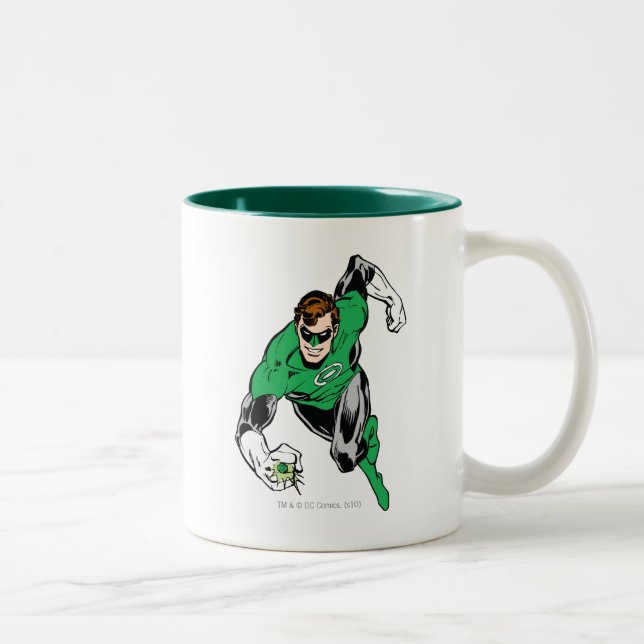 Tasse 2 Couleurs Voler vers l'avant de la lanterne verte (Droit)