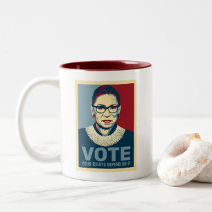 Tasse 2 Couleurs Vote d'art populaire moderne de Ruth Bader Ginsbur
