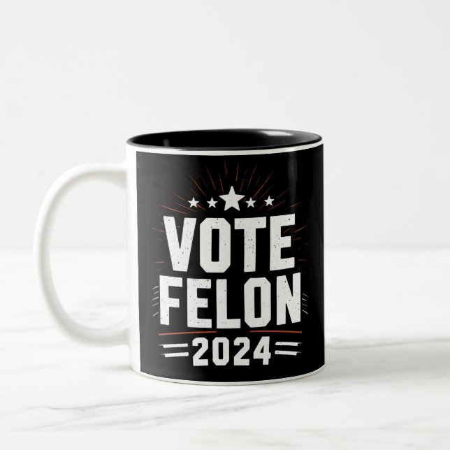 Tasse 2 Couleurs Vote Felon Trump Élections 2024 amusantes Vote (Gauche)