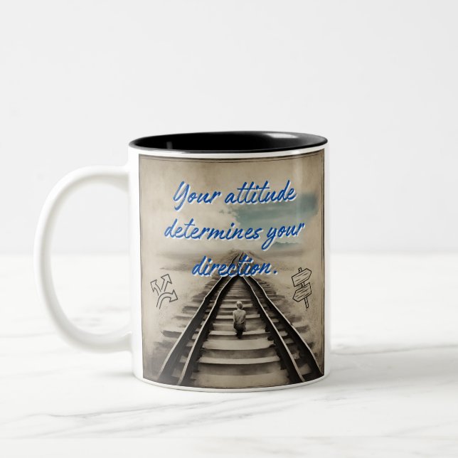 Tasse 2 Couleurs Votre attitude détermine votre direction. (Gauche)