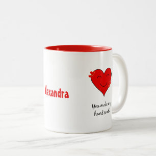 Tasse 2 Couleurs Votre coeur de sourire nommé