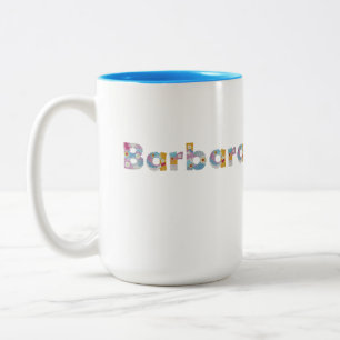 Tasse 2 Couleurs Votre nom en lettres florales artistiques / Barbar