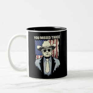 Tasse 2 Couleurs Vous avez manqué deux fois Occidental cow-boy Trum