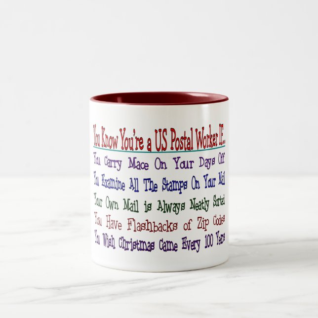 Tasse 2 Couleurs Vous connaissez votre un TRAVAILLEUR POSTAL SI (Centre)