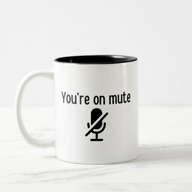 Tasse 2 Couleurs "Vous êtes muet", drôle de citation (Gauche)