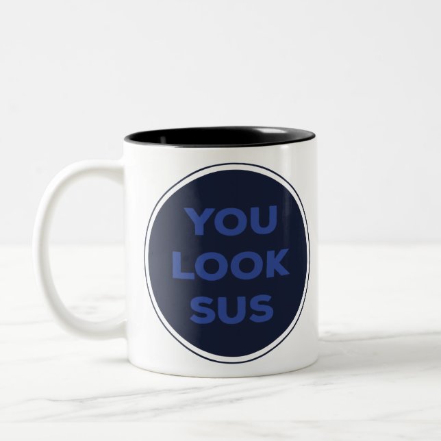 Tasse 2 Couleurs Vous Regardez SUS Great Quotes Cadeau (Gauche)